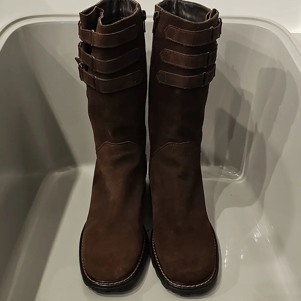 AQUATALIA brown suede leather calf boots SZ 7.5